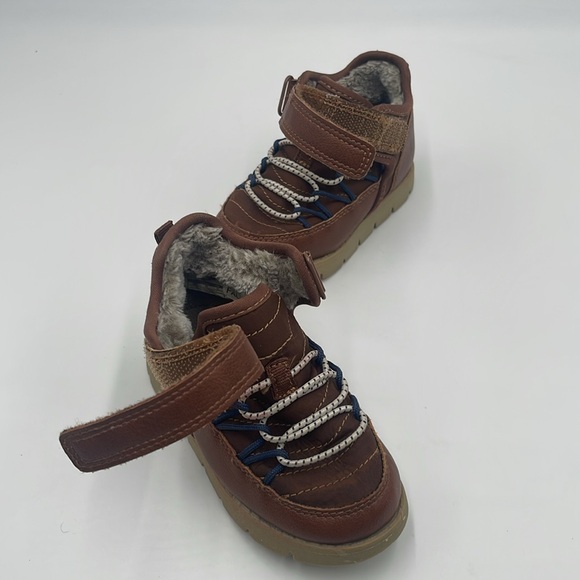 Oshkosh B’gosh shoes Toddler Faux Fur- Lined Recycled Boots Size  6, tan - Picture 7 of 11